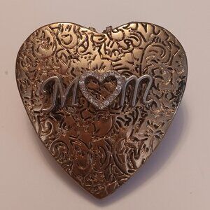 MOM heart pin Valentine's gift brooch handmade ooak